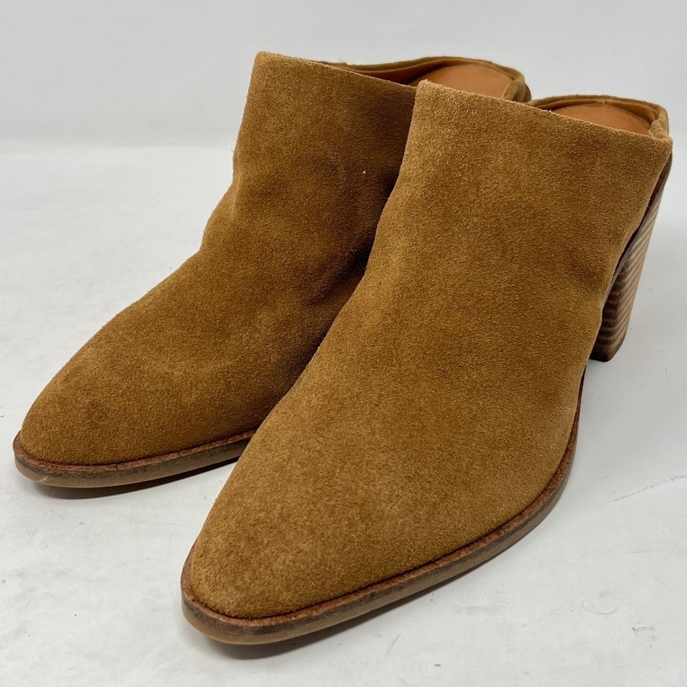 Lucky Brand Womens Sebiki‎ Leather Suede Mule Size 9.5 M Topanga Tan